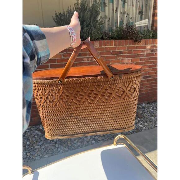 Vintage Redmon Picnic Basket 1950s 1960s Retro holiday